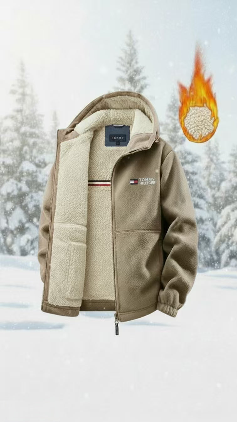 Men’s Sherpa Lined Fleece Hooded Jacket