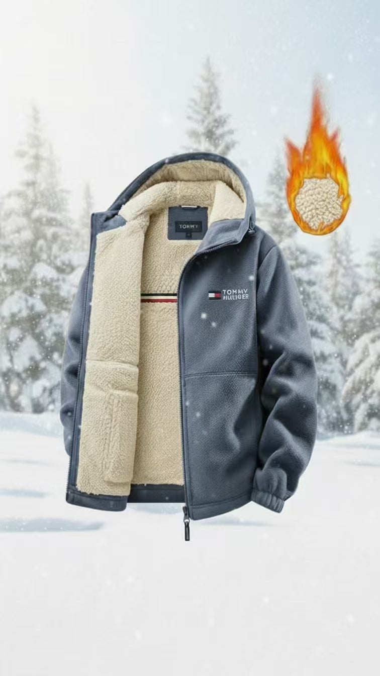 Men’s Sherpa Lined Fleece Hooded Jacket