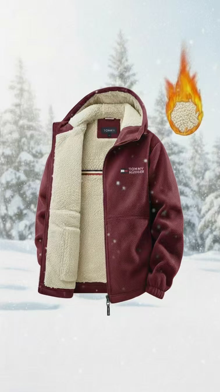 Men’s Sherpa Lined Fleece Hooded Jacket