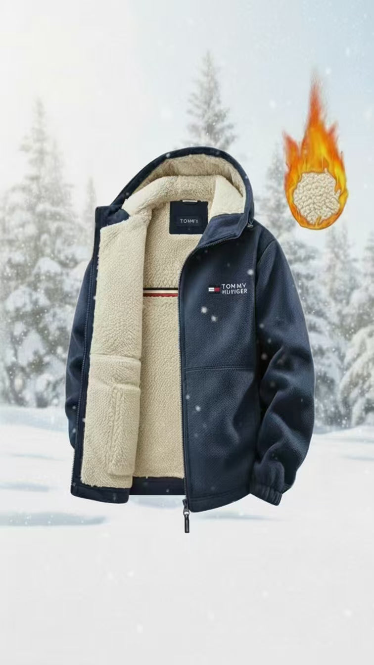 Men’s Sherpa Lined Fleece Hooded Jacket