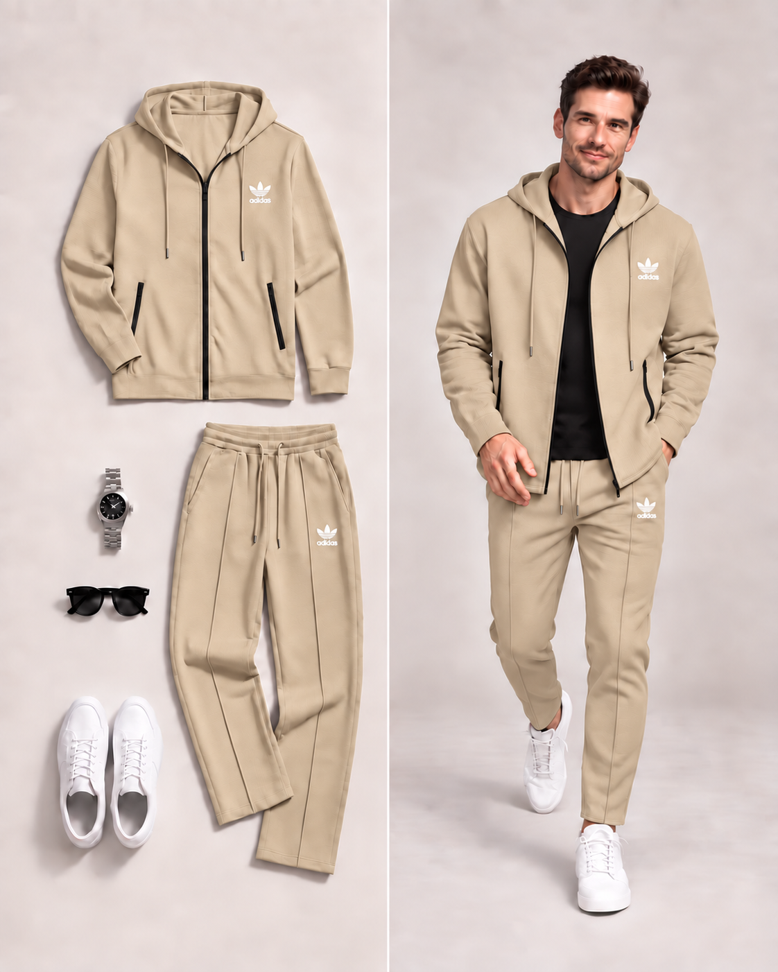 Men’s Hooded Zip-Up Tracksuit 2-Piece Set 🧥