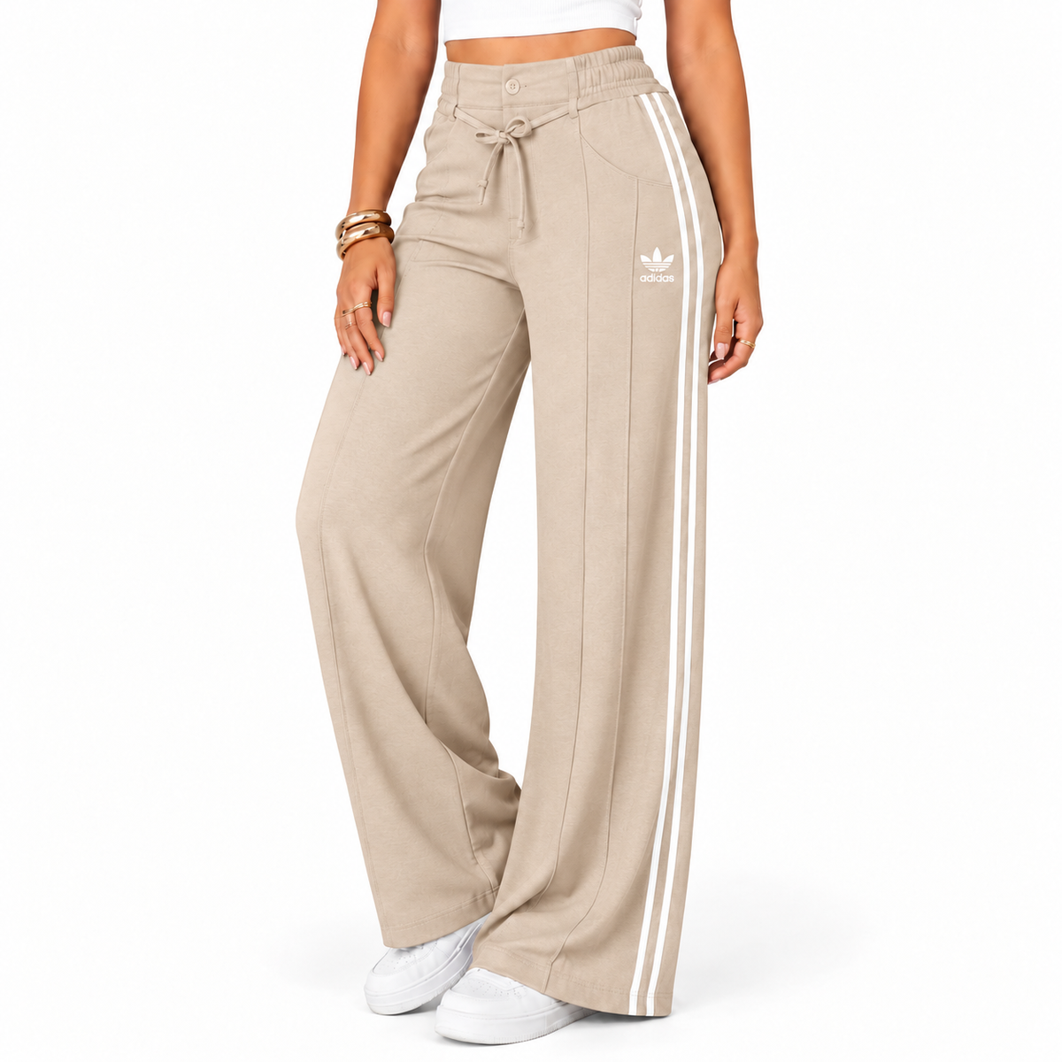 Women’s Side Stripe Track Pants ✨ High‑Waist Casual Jogger Trousers