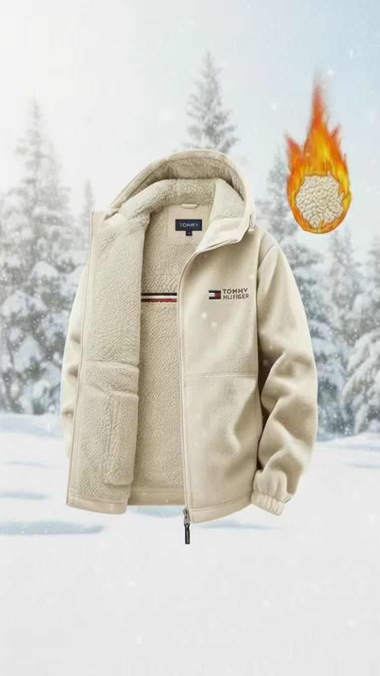 Men’s Sherpa Lined Fleece Hooded Jacket