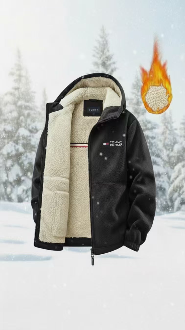 Men’s Sherpa Lined Fleece Hooded Jacket