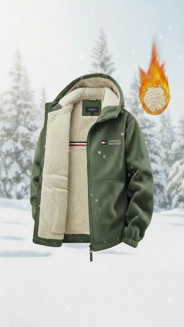 Men’s Sherpa Lined Fleece Hooded Jacket