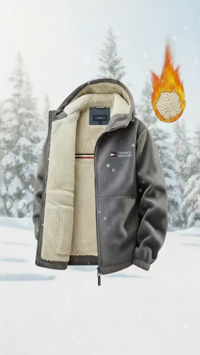 Men’s Sherpa Lined Fleece Hooded Jacket